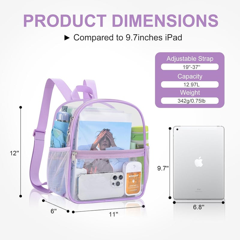 USPECLARE Clear Backpack Stadium Approved 12X11x6, Waterproof Clear Bag Stadium Backpack for Concert Work Sport Event - Image 2
